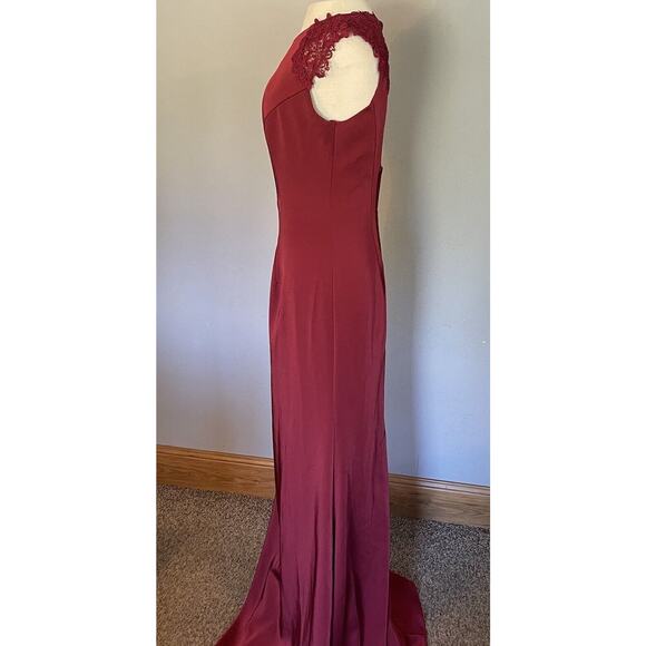 KLEINFELD Formal Dress Sz 6 Gown Bridesmaid Prom Holiday Burgundy Red Party EUC - Picture 6 of 16